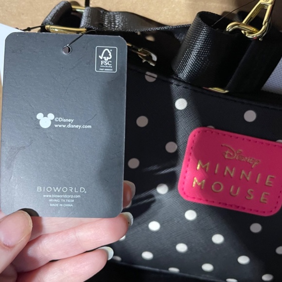 Disney's Minnie Mouse Crossbody Bag With Detachable Coin Pouch - Picture 7 of 8